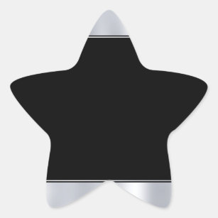Add Your Text Blank Faux Silver Black Template Star Sticker