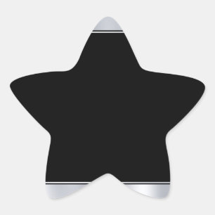 Add Your Text Blank Faux Silver Black Template Star Sticker