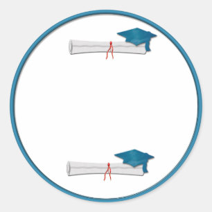 Add Your Text Blue Graduation Sticker