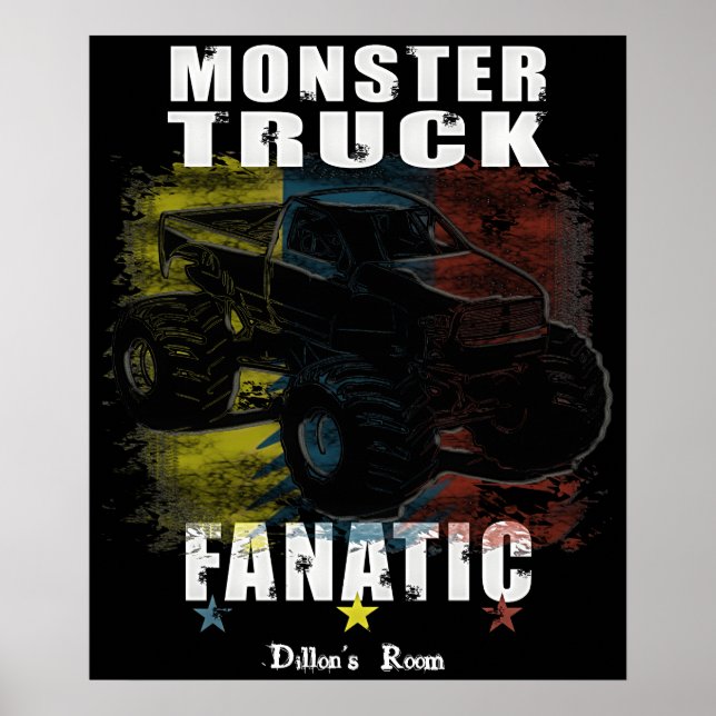 ADD YOUR TEXT BOYS ROOM MONSTER TRUCK POSTER (Front)