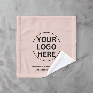 Add Your Text & Business Logo Blush Pink Promo Wash Cloth