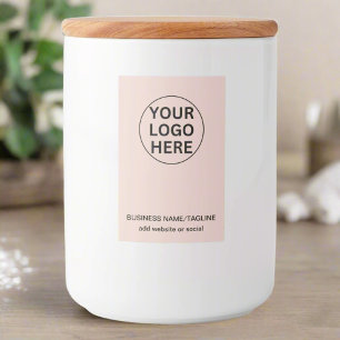 Add Your Text & Business Logo l Branded Blush Pink Food Label