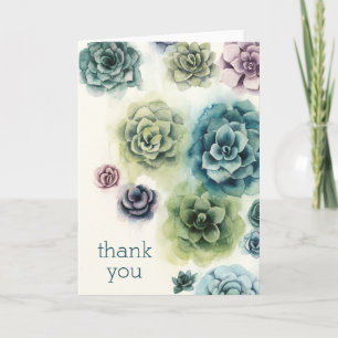Add Your Text Cluster of Succulents Thank You Card