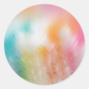 Add Your Text Colourful Abstract Blank Template Classic Round Sticker