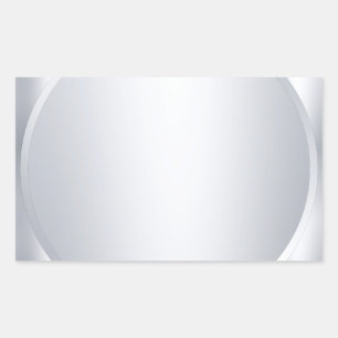 Add Your Text Elegant Metallic Silver Blank Modern Rectangular Sticker