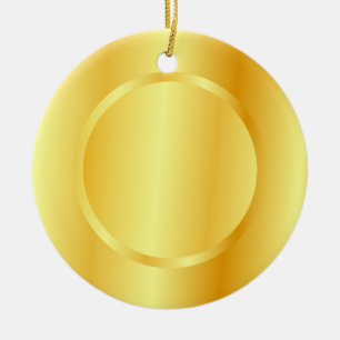 Add Your Text Faux Gold Metallic Look Template Ceramic Tree Decoration
