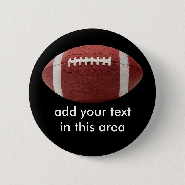 Add your text Football Button Pin (Front)