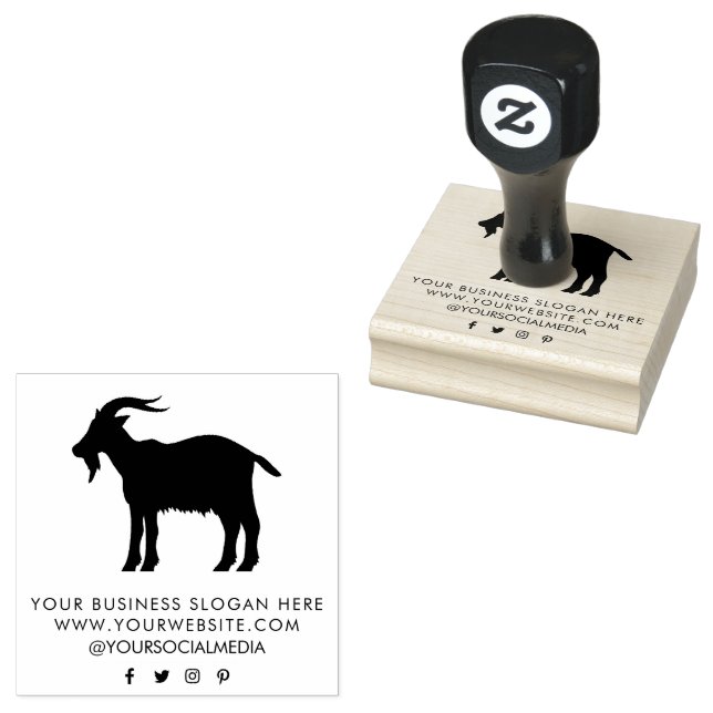 ADD YOUR TEXT GOAT PERSONALIZED RUBBER STAMP (Stamped)