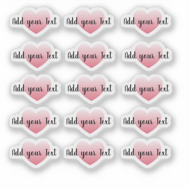 Add your text Heart message sticker (Front)