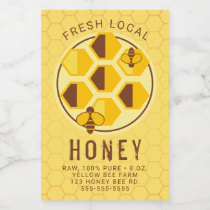 Add Your Text   Honeycomb Jar Label