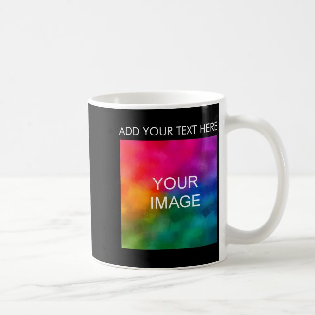 Add Your Text Image Photo Double Sided Mens  Coffee Mug (Right)