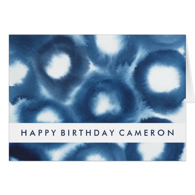 Add Your Text | Indigio Watercolor Print Circles (Front Horizontal)