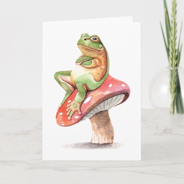 Add Your Text Inside | Froggy on a Mushroom Card (Front)