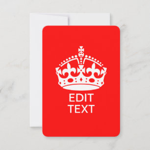 Add Your Text KEEP CALM CROWN on Red Customise it!