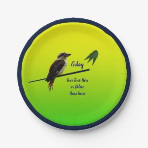 Add Your Text, Kookaburra Australian Party 7"  Paper Plate