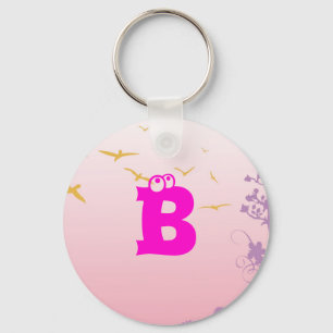 Add your text, letter B Key Ring