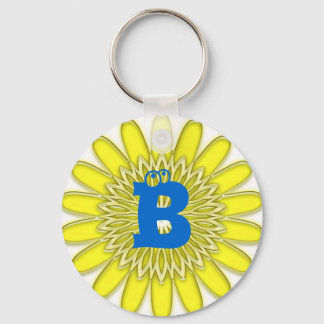 Add your text, letter B Key Ring