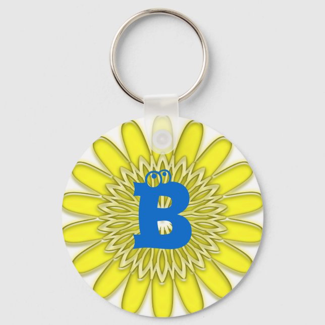 Add your text, letter B Key Ring (Front)