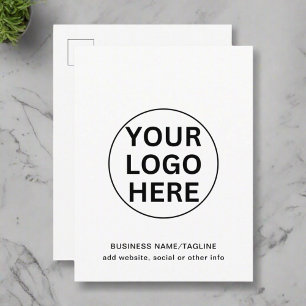 Add Your Text & Logo l Promotional Black & White Postcard