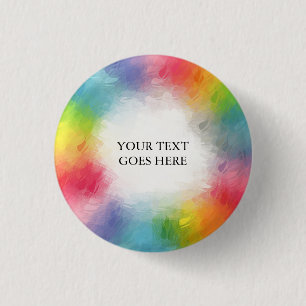 Add Your Text Name Template Rainbow Colors 3 Cm Round Badge