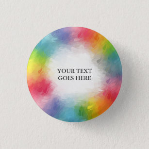 Add Your Text Name Template Rainbow Colours 3 Cm Round Badge