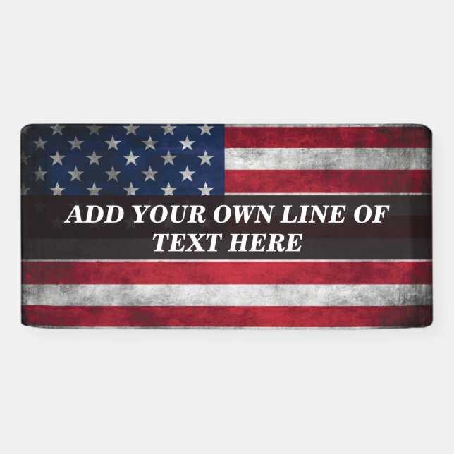 Add your text on American flag Banner (Horizontal)