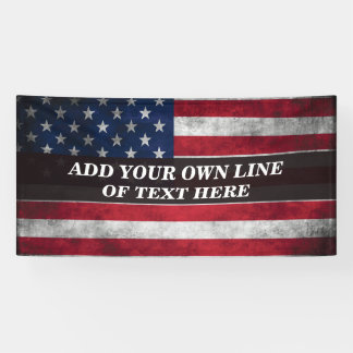 Add your text on American flag  Banner