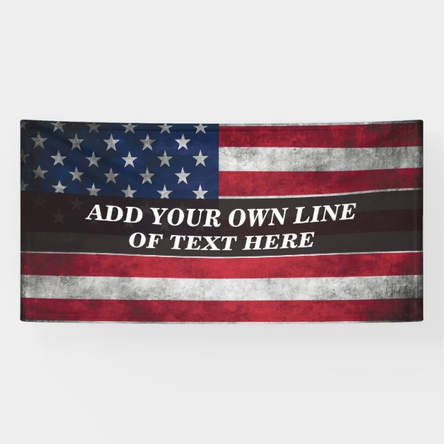 Add your text on American flag  Banner (Horizontal)