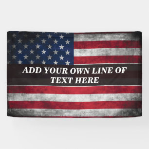 Add your text on American flag Banner