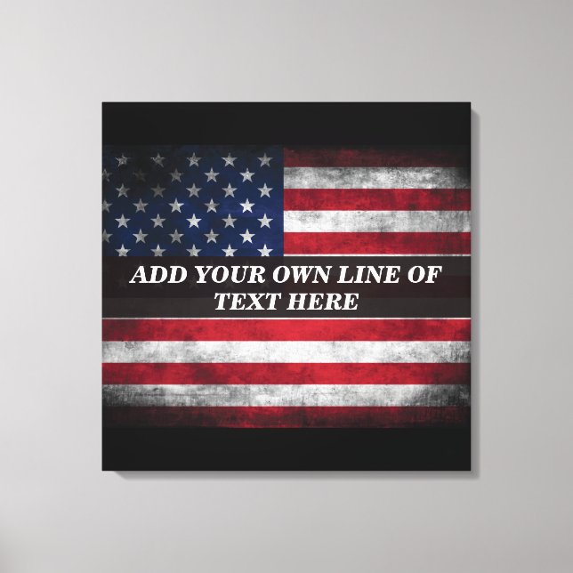 Add your text on American flag  Canvas Print (Front)