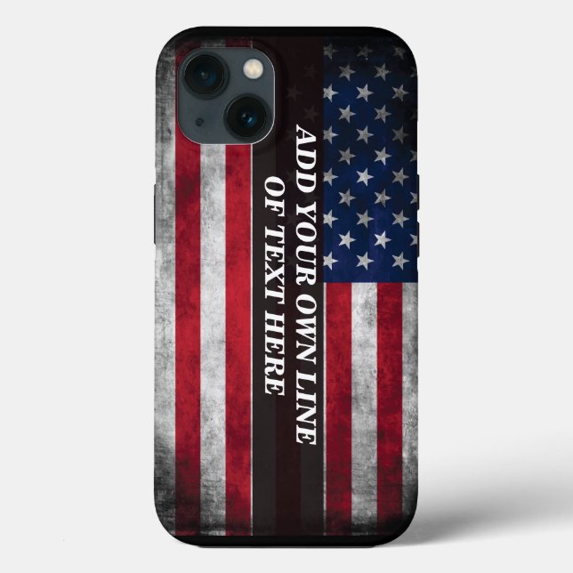 Add your text on American flag Case-Mate iPhone Case (Back)