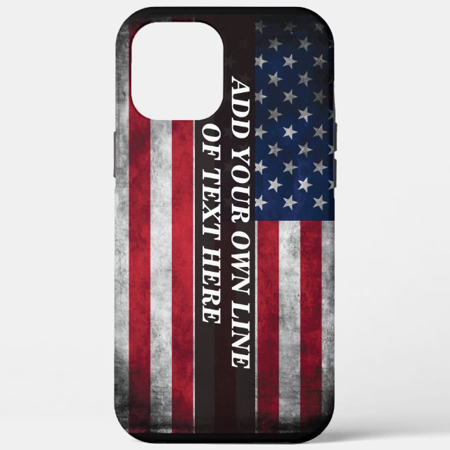 Add your text on American flag  Case-Mate iPhone Case (Back)