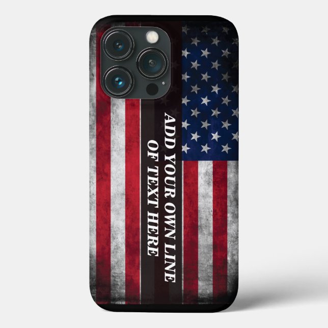 Add your text on American flag  Case-Mate iPhone Case (Back)