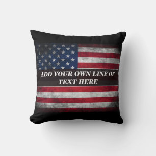 Add your text on American flag  Cushion