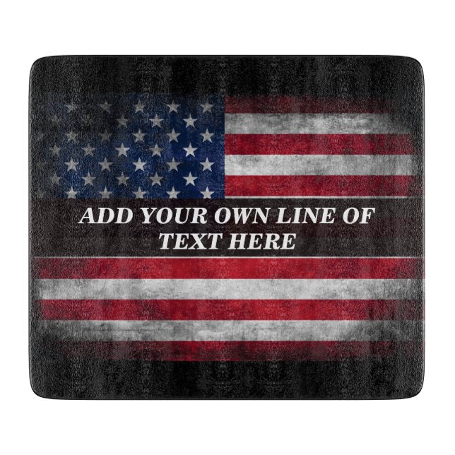 Add your text on American flag  Cutting Board (Front)