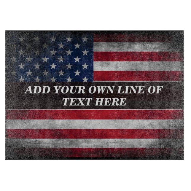 Add your text on American flag Cutting Board (Front)