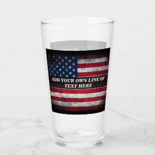 Add your text on American flag Glass