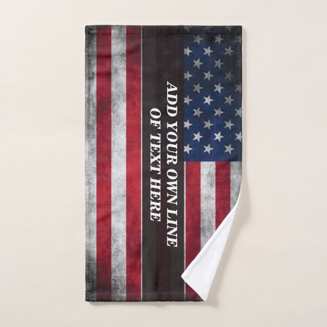 Add your text on American flag  Hand Towel (Hand Towel)