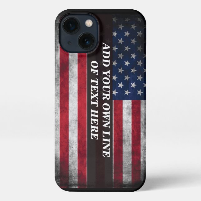 Add your text on American flag  iPhone Case (Back)