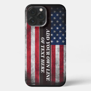 Add your text on American flag  iPhone 13 Pro Max Case