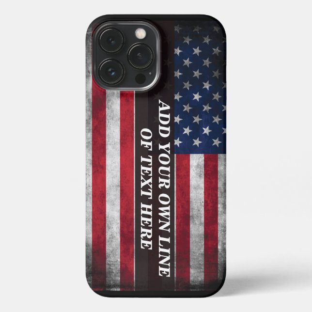Add your text on American flag  iPhone Case (Back)