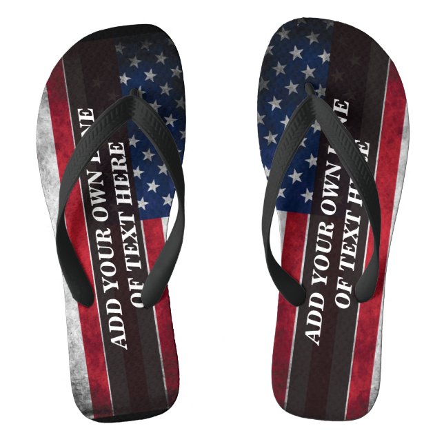 Add your text on American flag  Jandals (Footbed)