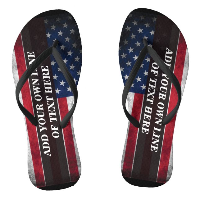 Add your text on American flag  Jandals (Footbed)