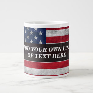 Add your text on American flag  Large Coffee Mug