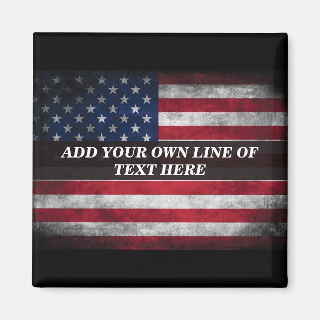 Add your text on American flag Magnet (Front)