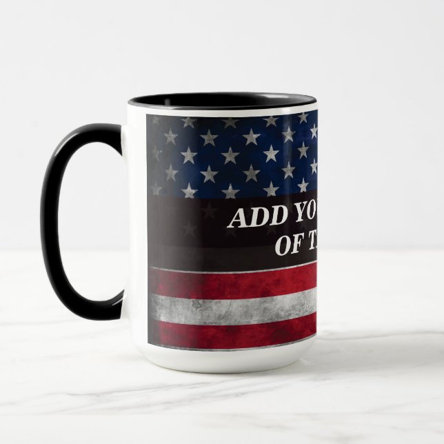 Add your text on American flag  Mug (Left)