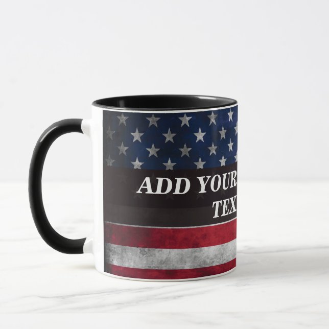 Add your text on American flag  Mug (Left)