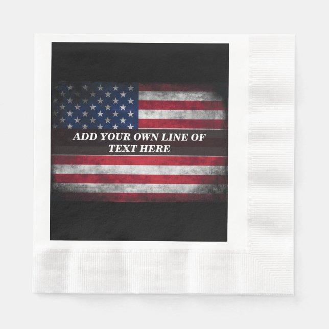 Add your text on American flag  Napkin (Front)