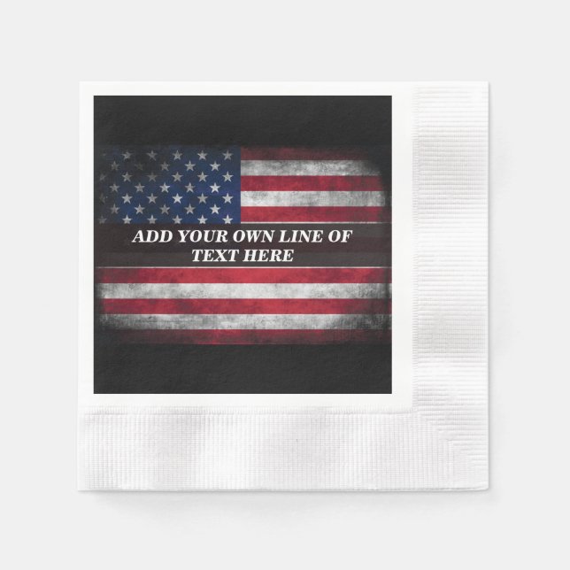 Add your text on American flag  Napkin (Front)