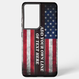 Add your text on American flag  Samsung Galaxy Case